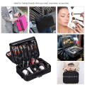 Portable 3 Layers Travel Makeup Bag with Makeup Organizers and Storage for Hair Curler Hair Straightener Makeup Brush Set